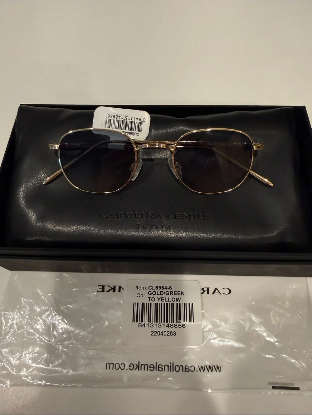 NEW Carolina Lemke Reico Gold Gradient Lense Sunglasses